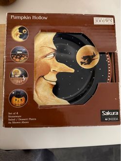 David Carter Brown Pumpkin Hollow plate set