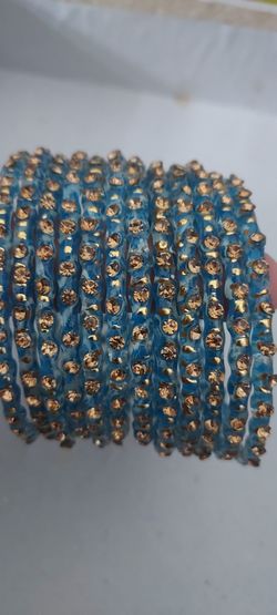 Stone Glass Bangles 2.8 Size