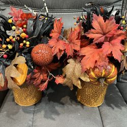 Fall Decorations Flower Arrangements Centerpieces Set of 2