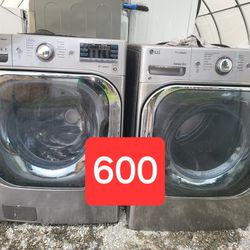 Lg Washer And Dryer Set Jumbo Size Extra Large Capacity 
