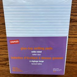 The letter pad glue top letter wide 8 1/2” x 11 white 50 sheets 12 pack