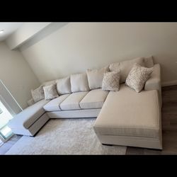 Living Spaces Delano Oyster Couch