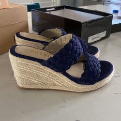 She&in Navy Blue Wedges