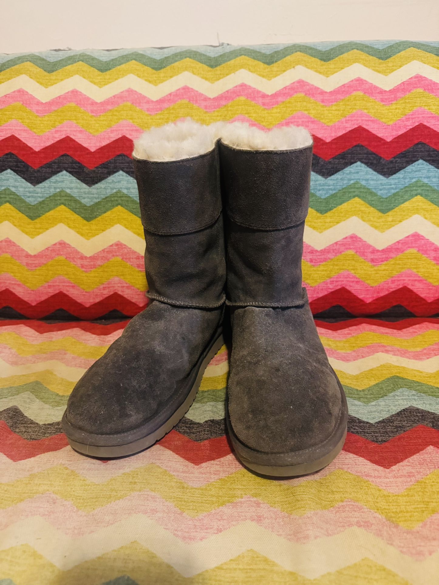 UGG Koolaburra Grey Sheepskin Boots - Sz 10