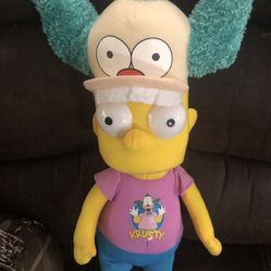 The Simpsons Bart Simpson Krusty the clown hat plush doll