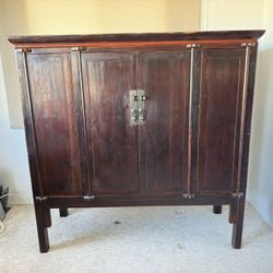 Vintage Ming Style Red Wood Cabinet