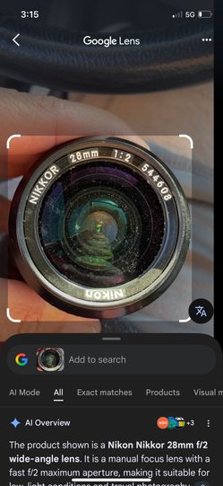 📸📷📸🎥VINTAGE -  Nikon Nikkor 28mm f/2 wide-angle lens. This is a manual focus lens known for its fast maxim 📸📷📸🎥