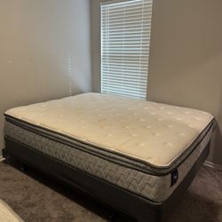 Queen Size Bed, Box Spring, And Frame 