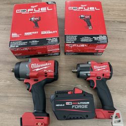 1/2” High Torque IMPACT wrench/ 1/2” Mid-Torque Impact wrench with ONE FORGE 12-0. Milwaukee