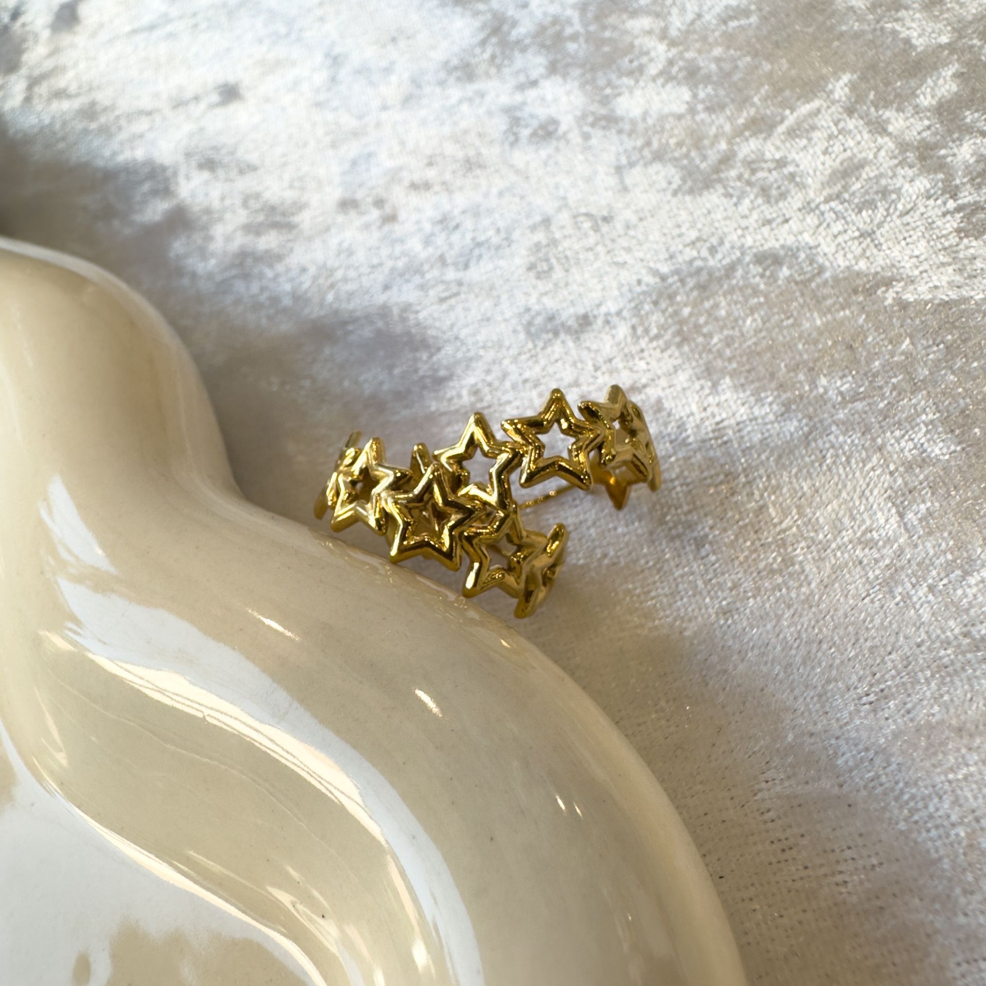 Gold Star Hoop Earrings – Trendy Statement Hoops