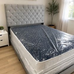 Grey Queen Bed. New 
