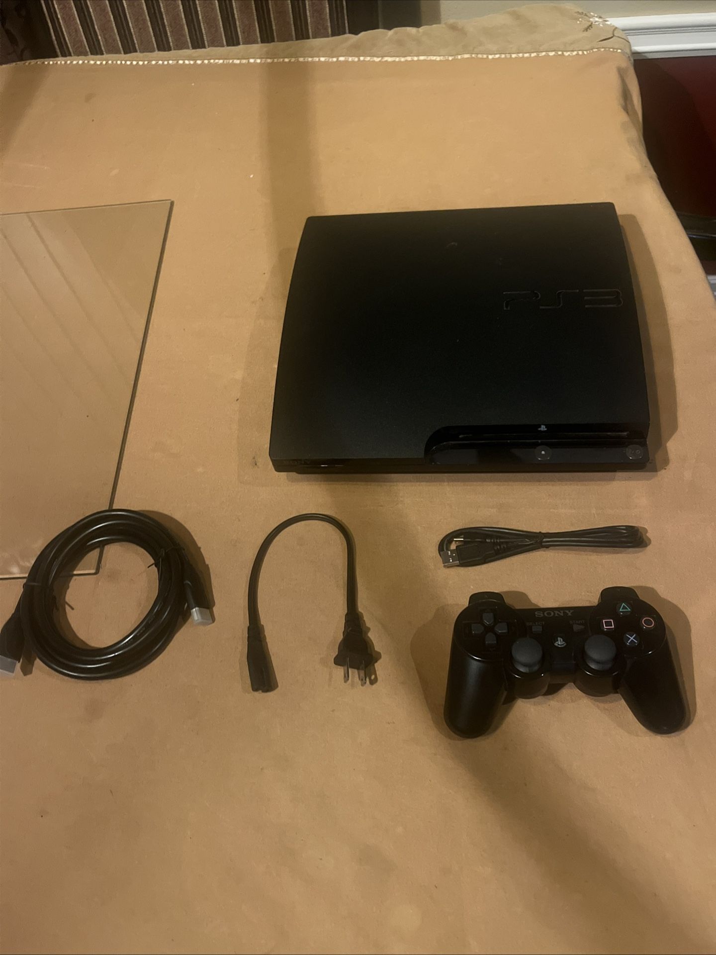 Sony PlayStation 3 PS3 Slim 160GB CECH-2501A Black Console w/ Cords & Controller