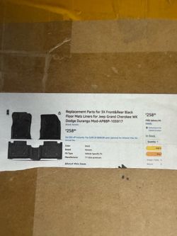 Jeep Grand Cherokee / Dodge Durango  Floor Mat Liners