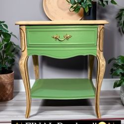 Modern Vintage Dixie End Table – Hand-Restored in Valspar Green Goddess