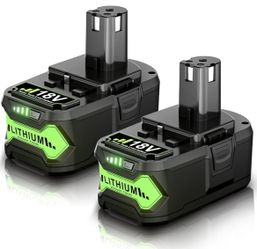 2 Packs 6.0Ah 18V Battery Replacement for Ryobi 18V Lithium-Ion Battery