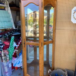 Antique lighted curio 5 shelves