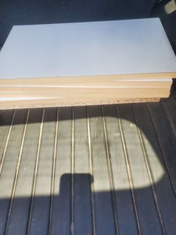 Six piece white custom shelving