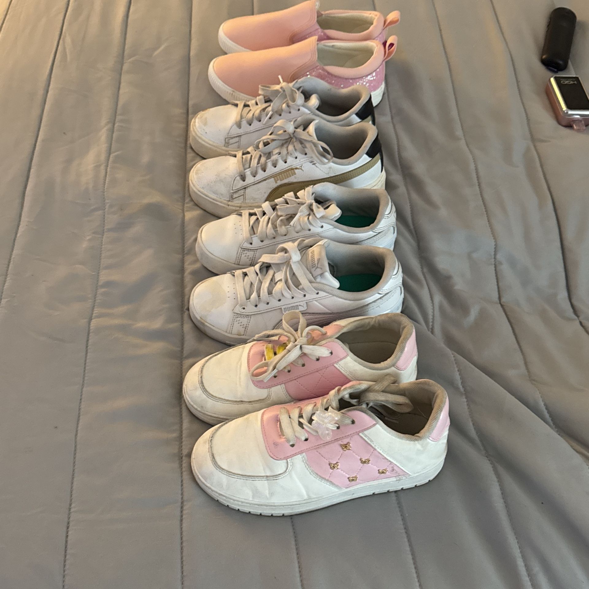 Girls Shoes Size 3.5,puma Size 3.5,puma Size 3, And Slip In New Shoes Size 4