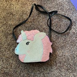 Glittery Kawaii Unicorn Crossbody Purse