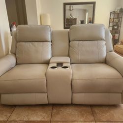 Two Bridget White Power Reclining Loveseats