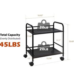 Rolling Utility Cart, Metal, Organizer, Storage, Kitchen, Room, Home, (SUNNYPOINT)