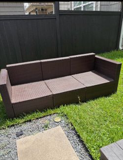 Outdoor couch with cushions