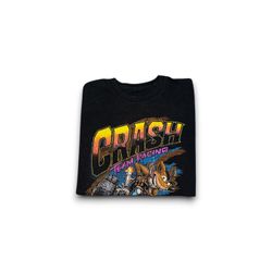 Vintage Crash bandicoot team racing 99 PlayStation t-shirt black mens small
