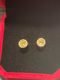 14k yellow gold citrine stud earrings