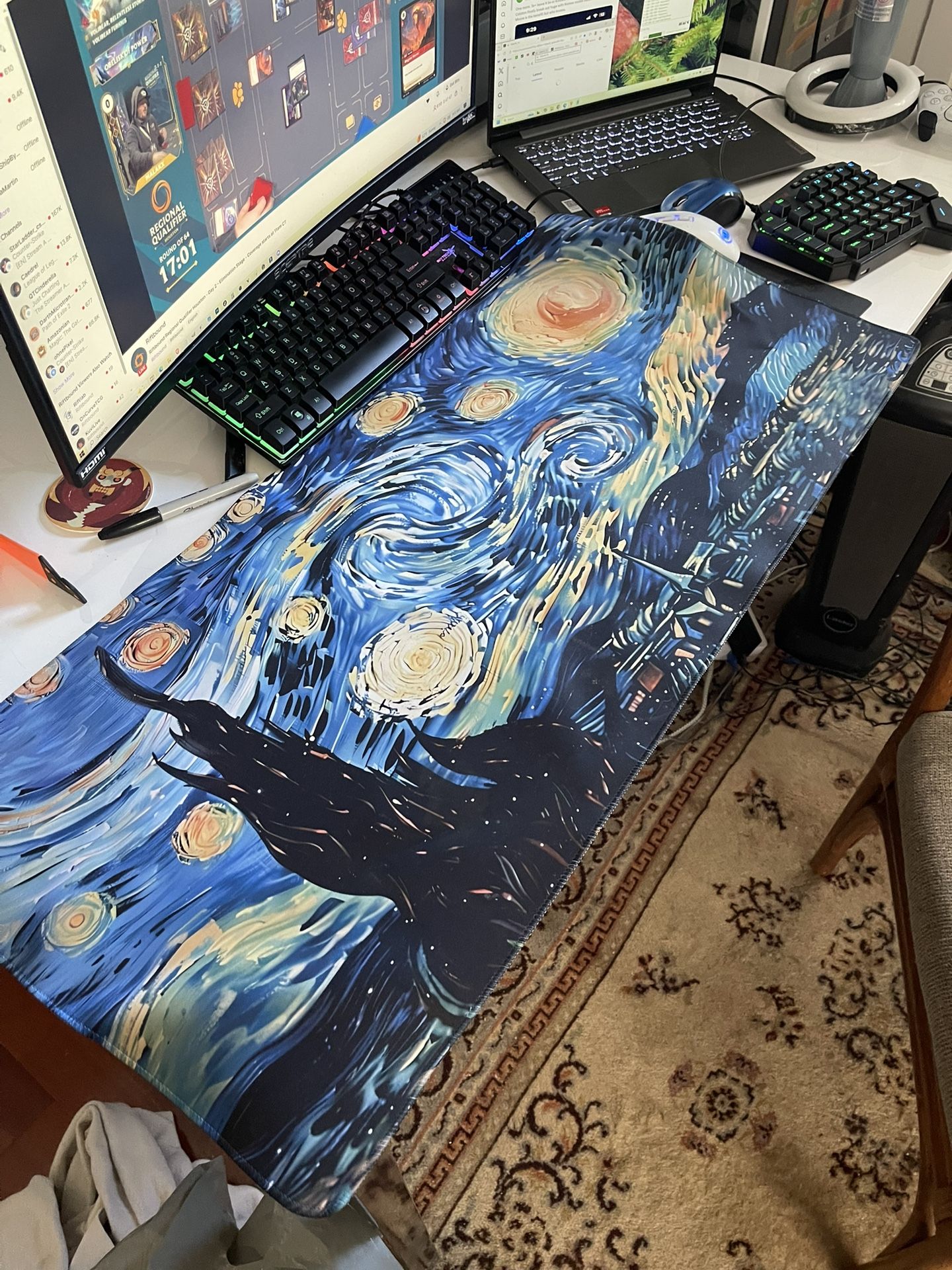 Van Gogh Starry Night Giant Mouse Pad