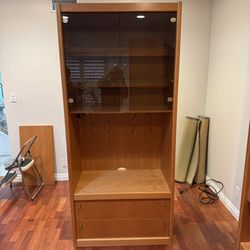 Vintage Mid Century Modern Cabinet with Light Very Good Condition 