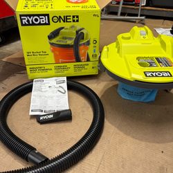 RYOBI ONE+ 18V Cordless 5 Gal. Bucket Top Wet/Dry Vacuum (Tool Only) with 1/4 in. Hose and Crevice Tool