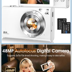 New In Box’New in box! Digital Camera,Autofocus 4K Vlogging Camera for Photography with 32GB Card,48MP Portable Compact Point and Shoot Digital Camera