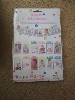 Happy Birthday Picture Banner Brown