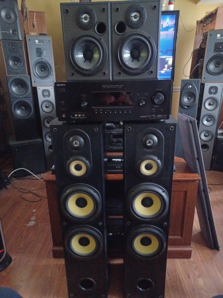 SONY STR-DG720 7.1 CHANNELS AV HDMI RECEIVER WITH FRONT AND REAR SPEAKERS $600 FINAL PRICE SEE π ALL PICTURES