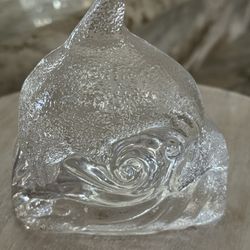 Partylite Clear/Textured Glass Dolphin Candle Holder 