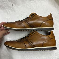 Magnanni Brown Cristian Dress Sneakers Leather Made in Spain Style 15745 Size 12