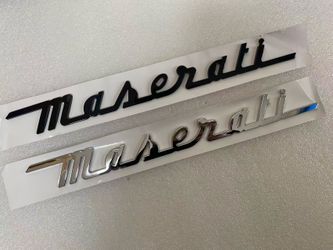 FOR Maserati Trunk Nameplate Emblem Matte Black Letter Logo Badges Ghibli OEM