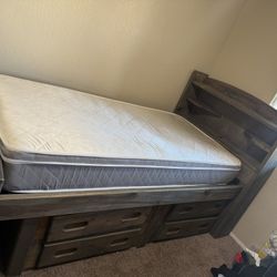 Twin bed frame and mattress 