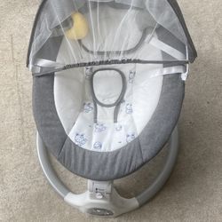 Baby Swing for Infants to Toddler Portable Babies Swing Timing Function 5 Swing Speeds Bluetooth Touch Screen Music Speaker