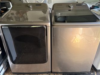 Stainless steel Samsung washer and dryer set
