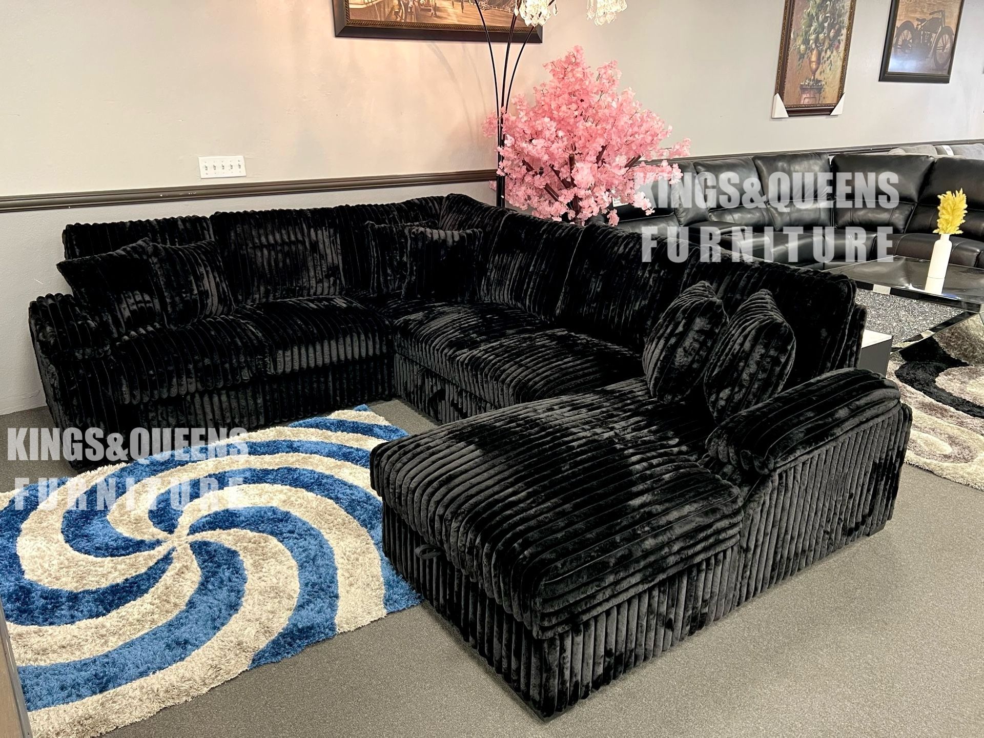 Large Black Sectional