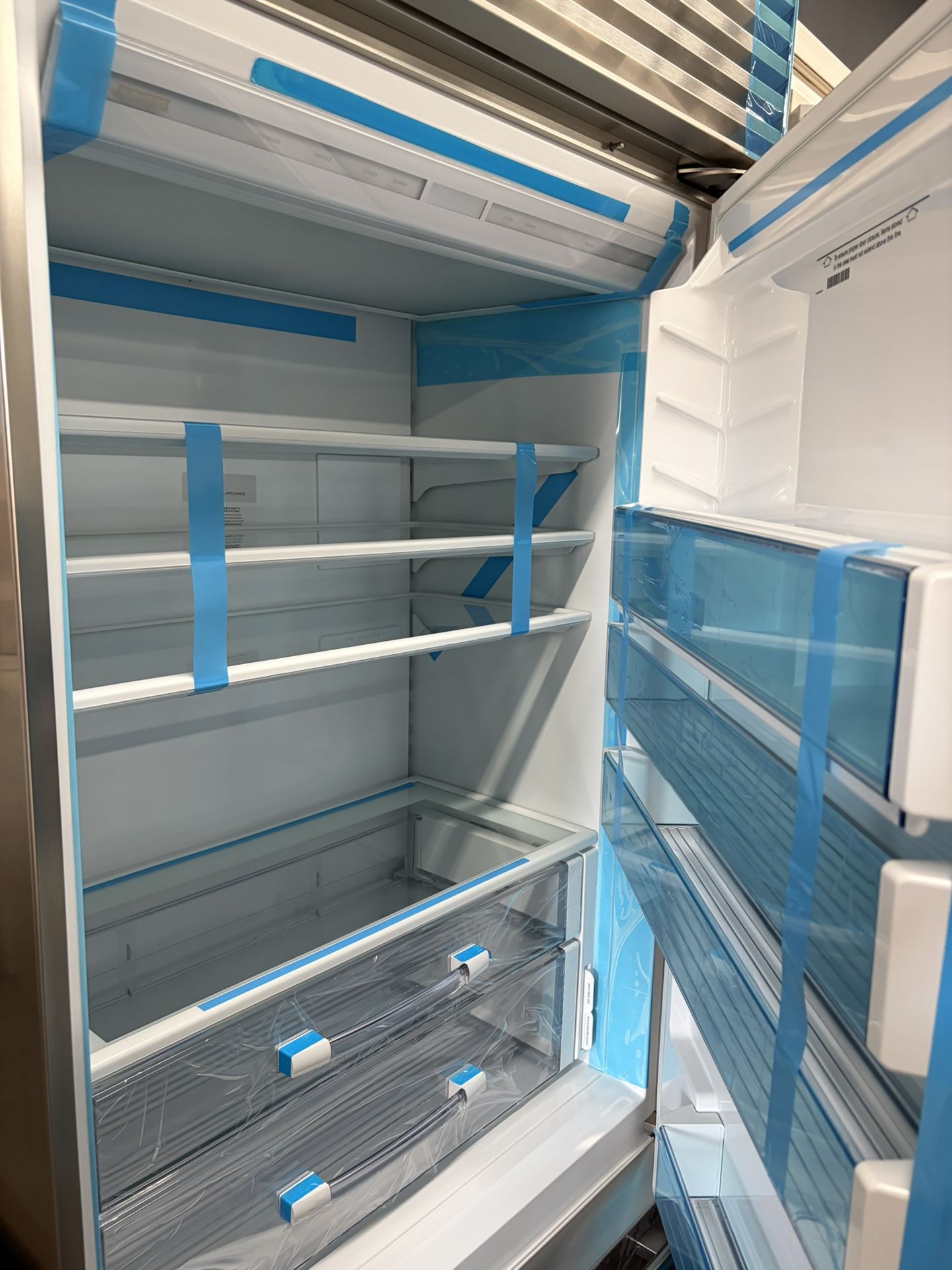 Sub Zero Stainless Steel Built In 36” Bottom Freezer Refrigerator