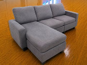 +FREE DELIVERY INCLUDED Gray Sectional Couch Sofa