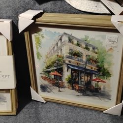 2 Sets of 2 Canvas Watercolors 