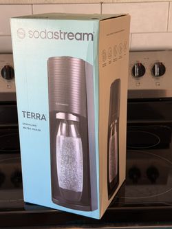 SodaStream Terra Sparkling Water Maker Bundle in Black - includes 3-Pack CO2 and Carbonating Bottle