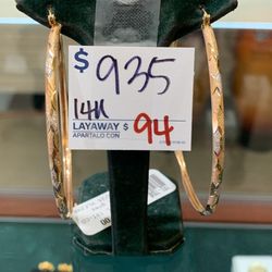 14k Tri-Color Hoop Earrings 