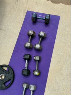 Dumbells ser 5.10.15.25..single 35..Olympic plate single 25