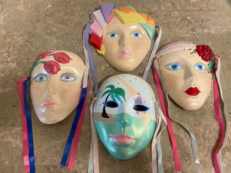 Handpainted Hanging Face Masks reduced  To $20