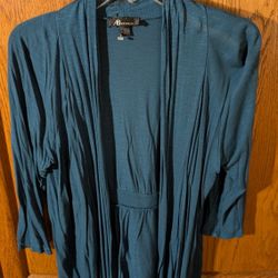 3/4 Sleeve Open Cardigan Large 