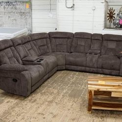 3 Pcs Reclining Sectional With 2 Consoles rosnay